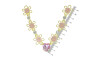 Cabedal Flora, Flores com Resina, Rebite, Rosa Claro