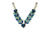 Cabedal Roberta, Rebite, Azul Turquesa/Tiffany Irisado