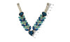 Cabedal Roberta, Rebite, Azul Turquesa/Tiffany Irisado