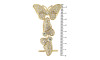 Cabedal Borboleta, Garra, Ouro/Cristal