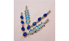 Cabedal Lily, Borboletas, Rebite, Azul/Cristal