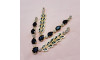 Cabedal Lily, Borboletas, Rebite, Preto/Cristal