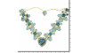 Cabedal Afrodite, Banhado, Rebite, Correntinha, Turquesa/Azul Tiffany