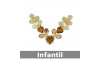 Cabedal Infantil Amanda, Banhado, Rebite, Marrom/Rose Gold