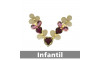 Cabedal Infantil Amanda, Banhado, Rebite, Rosa/Creme