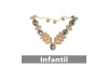 Cabedal Infantil Sirena, Banhado, Rebite, Rose Gold/Rose Gold Jateado