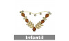 Cabedal Infantil Sirena, Banhado, Rebite, Marrom/Rose Gold Jeteado