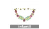 Cabedal Infantil Sirena, Banhado, Rebite, Rosa/Azul Tiffany