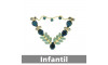 Cabedal Infantil Sirena, Banhado, Rebite, Turquesa/Tiffany Jateado