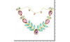 Cabedal Sirena, Banhado, Rebite, Correntinha, Rosa/Azul Tiffany