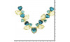 Cabedal Poliana, Banhado, Rebite, Turquesa/Tiffany