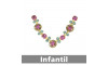 Cabedal Infantil Lucy, Banhado, Rebite, Rosa Claro/Tiffany