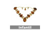 Cabedal Infantil Beatriz, Banhado, Rebite, Marrom/Rose Gold