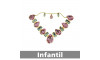Cabedal Infantil Beatriz, Banhado, Rebite, Rosa Claro/Tiffany