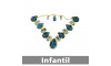 Cabedal Infantil Beatriz, Banhado, Rebite, Turquesa/Tiffany