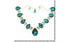 Cabedal Beatriz, Banhado, Rebite, Correntinha, Turquesa/Tiffany