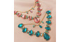 Cabedal Beatriz, Banhado, Rebite, Correntinha, Turquesa/Tiffany
