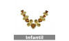 Cabedal Infantil Laura, Banhado, Rebite, Marrom/Dourado