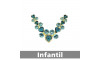 Cabedal Infantil Laura, Banhado, Rebite, Turquesa/Tiffany