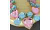 Cabedal Laura, Banhado, Rosa Claro/Tiffany