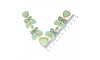 Cabedal Elisa, Banhado, Rebite, Menta/Azul Tiffany