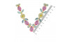 Cabedal Flor, Banhado, Rebite, Rosa Claro/Tiffany