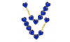 Cabedal Mãe, Coração, Banhado, Rebite, Azul