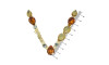 Cabedal Mãe, Gotas, Banhado, Rebite, Dourado/Marrom