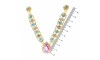 Cabedal Natália, Banhado, Rebite, Rosa Claro/Azul Tiffany