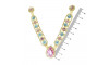 Cabedal Natália, Banhado, Rebite, Rosa Claro/Azul Tiffany