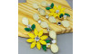 Cabedal Daisy, Banhado, Rebite, Branco Opal/Amarelo Fosco