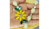 Cabedal Daisy, Banhado, Rebite, Branco Opal/Amarelo Fosco