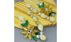 Cabedal Daisy, Pedraria Drusa, Banhado, Rebite, Branco Opal/Amarelo
