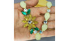 Cabedal Daisy, Pedraria Drusa, Banhado, Rebite, Branco Opal/Amarelo