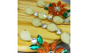Cabedal Daisy, Pedraria Drusa, Banhado, Rebite, Branco Opal/Laranja