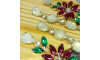 Cabedal Daisy, Banhado, Rebite, Branco Opal/Rosa