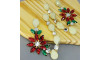 Cabedal Daisy, Banhado, Rebite, Branco Opal/Vermelho