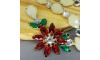Cabedal Daisy, Banhado, Rebite, Branco Opal/Vermelho