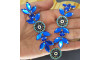 Cabedal Selene, Olho Grego, Banhado, Rebite, Azul Royal