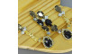 Cabedal Mãe, Gotas com Strass, Banhado, Rebite, Preto/Fumê