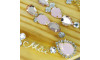 Cabedal Mãe, Gotas com Strass, Banhado, Rebite, Rosé