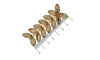 Cabedal Mariah, Banhado, Rebite, Marrom Escuro/Dourado
