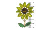 Cabedal Girassol, Banhado, Rebite, Amarelo/Marrom/Verde