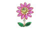 Cabedal Girassol, Banhado, Rebite, Rosa/Dourado/Verde