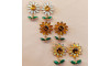 Cabedal Girassol, Banhado, Rebite, Branco/Amarelo/Verde