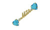 Cabedal Mãe, Coração, Banhado, Rebite, Azul Tiffany