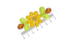 Cabedal Cris, Banhado, Rebite, Amarelo/Verde