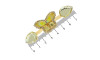 Cabedal Chiara, Banhado, Rebite, Amarelo Dourado