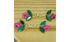 Cabedal Mãe, Florzinha, Banhado, Rebite, Rosa/Verde