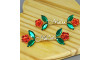 Cabedal Mãe, Florzinha, Banhado, Rebite, Vermelho/Verde